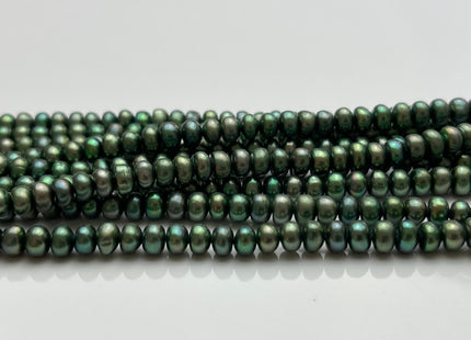 5-5.5mm AAA Olive Green Round Button Freshwater Pearl Freshwater Pearl Button Beads Genuine High Luster Cultured Rondelle Button Pearls #509