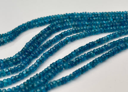 3-5 mm Natural Blue Apatite Gemstone Beads Faceted Rondelle Shape Genuine Blue Apatite Gemstone Beads 14 Inches Strand #4166