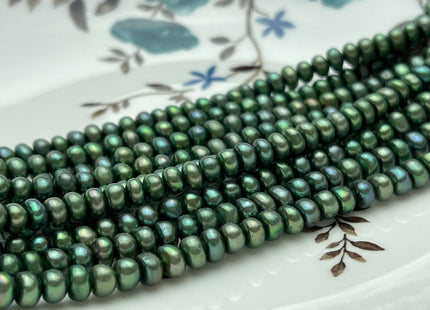 5-5.5mm AAA Olive Green Round Button Freshwater Pearl Freshwater Pearl Button Beads Genuine High Luster Cultured Rondelle Button Pearls #509