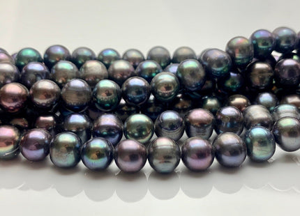 7.5-8.5 mm Peacock Color Potato Freshwater Pearl Beads Genuine Cultured Freshwater Peacock Colored Pearls 54 Pieces #P1233