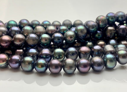 7.5-8.5 mm Peacock Color Potato Freshwater Pearl Beads Genuine Cultured Freshwater Peacock Colored Pearls 54 Pieces #P1233