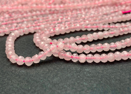 WHOLESALE 3x4mm 4x6mm AAA Natural Color Faceted Rondelle Rose Quartz Gemstone Beads Natural Pink Micro Faceted Rose Quartz #2242