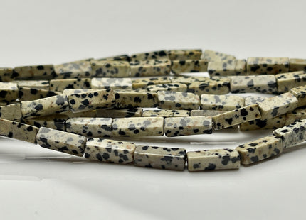 4-5x13 mm Cuboid Tube Shape Dalmatian Jasper Gemstone Beads Black Dot Jasper Gemstones Loose Beads 15.5 Inches Strand #3829