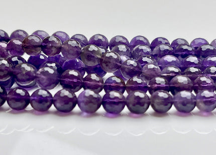 8mm 10mm Faceted Round Amethyst Beads February Birthstone Natural Genuine Natural Amethyst Gemstone Beads 15.5 Inches Strand #3891