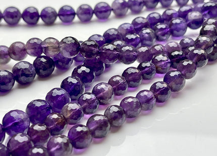 8mm 10mm Faceted Round Amethyst Beads February Birthstone Natural Genuine Natural Amethyst Gemstone Beads 15.5 Inches Strand #3891
