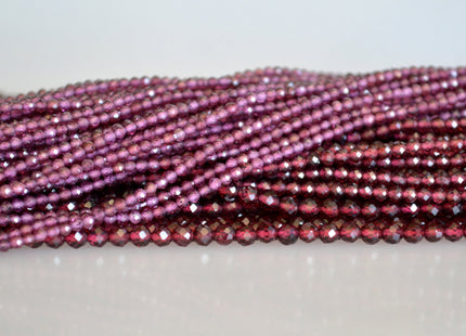 WHOLESALE 2mm 2.5mm 3mm Natural Tiny Garnet Beads Natural Red Color Faceted Round Shape Size 2mm 2.5mm 3mm #2050