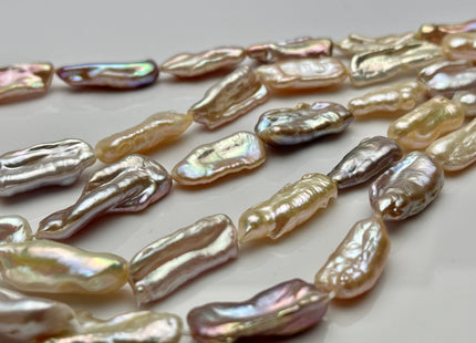 9-10 x 21-28 mm Natural Pink Long Biwa Stick Freshwater Pearls Beads Genuine High Luster Mixed Pink Mauve Biwa Freshwater Pearls #604