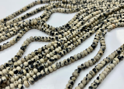 2x3mm 3x4.5mm Natural Color Faceted Rondelle Dalmatian Jasper Gemstone Beads Quality Gemstone Loose Beads #2437