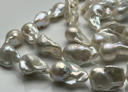 15x20-21x35 mm AA Half Strand Natural White Freshwater Baroque Pearl Beads Genuine High Luster Natural White Baroque Pearls 6-8 Beads #P1730