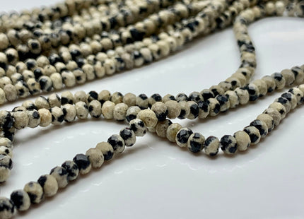 2x3mm 3x4.5mm Natural Color Faceted Rondelle Dalmatian Jasper Gemstone Beads Quality Gemstone Loose Beads #2437