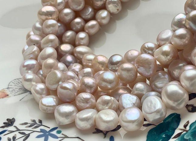 10-11 mm AAAA Natural Pink Color Potato Nugget Freshwater Pearl Beads Genuine High Luster And Smooth Freshwater Pearl 39 Beads #P1593