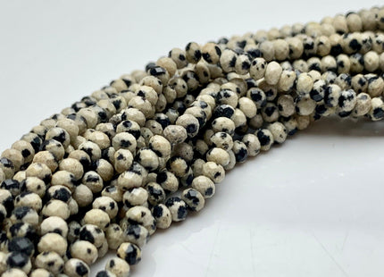 2x3mm 3x4.5mm Natural Color Faceted Rondelle Dalmatian Jasper Gemstone Beads Quality Gemstone Loose Beads #2437
