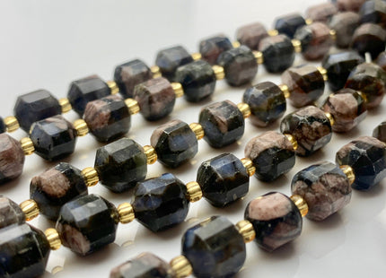 7x8mm Faceted Energy Prism Cut Jasper Gemstone Genuine Double Terminated Points Blue Pink Color Jasper Beads 38 Pieces #3656