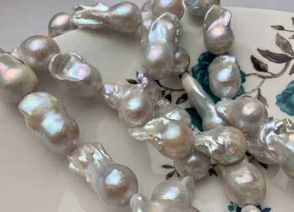 15x20-38 mm AA Natural White Freshwater Baroque Pearl Beads Genuine High Luster And Quality Natural White Baroque Pearls #1691