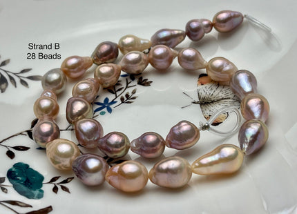 9-10x13-19mm AAAA Very Rare Mauve Pink Baroque Edison Pearl Genuine Natural High Luster Tear Drop Edison Pearl With Iridescent Color #P1945