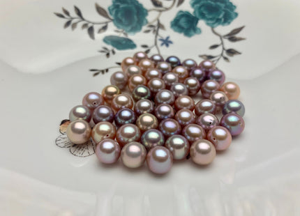 ONE Piece AAA 10-10.5 mm Top Quality High Luster Round Half Drilled Freshwater Pearl Genuine Natural Pink Freshwater Pearls #1661