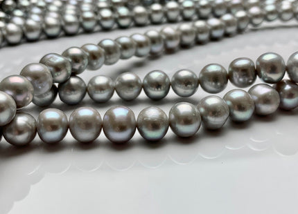 9-10 mm AA Gray Potato Freshwater Pearls, Genuine Freshwater Pearl Beads Silver Gray Freshwater Pearl, Cultured Freshwater Pearl #1146