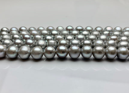 9-10 mm AA Gray Potato Freshwater Pearls, Genuine Freshwater Pearl Beads Silver Gray Freshwater Pearl, Cultured Freshwater Pearl #1146