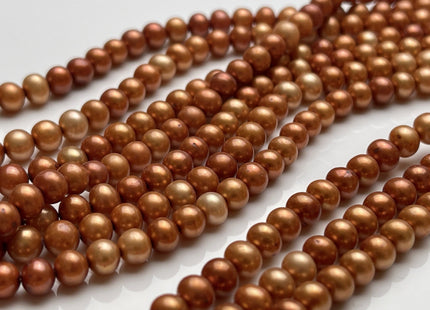 5.5 mm AAA Light Bronze Color Potato Freshwater Pearl Beads Genuine High Quality Bronze Color Tiny Freshwater Potato Pearls #P1983