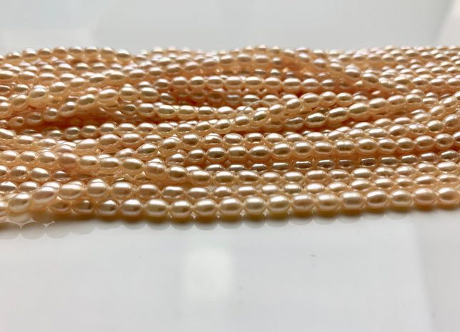 3.5x5 mm AA Sage Green Or Natural Pink Color Rice / Oval Freshwater Pearls Genuine Freshwater Pearl Beads Freshwater Seed Pearls #1213