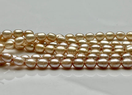 6x7-8 mm AA Champagne or Gold Rice Oval Freshwater Pearl Beads Genuine Gold or Champagne Color Rice Freshwater Pearls #P2024