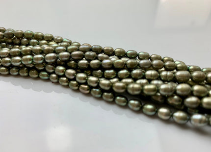 3.5x5 mm AA Sage Green Or Natural Pink Color Rice / Oval Freshwater Pearls Genuine Freshwater Pearl Beads Freshwater Seed Pearls #1213