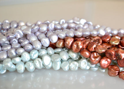 Freshwater Keishi Nugget Pearl Beads Center Drilled Lavender Rust and SeaFoam Color Approx.6-8mm #702
