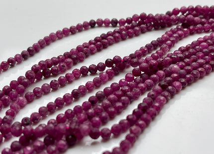 3.5-4 mm AAA Micro Faceted Round Red Ruby Gemstone Beads Quality Faceted Ruby Gemstone Loose Beads #3952