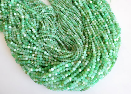 2mm 3mm 4mm AAA Natural Faceted Round Chrysoprase Gemstone Beads Genuine Green Chrysoprase Beads 15.5 Inches #2053