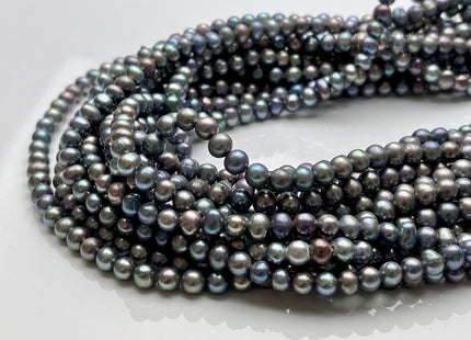 5-6 mm AA Blue Peacock Color Potato or Round Freshwater Pearl Beads Genuine Cultured Blue Peacock Color Freshwater Pearl Beads #P1720