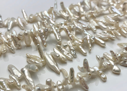 2-5x8-13 mm AA Natural White Top Drilled Biwa Stick Freshwater Pearl Beads Genuine Rare Freshwater Natural White Biwa Stick Pearls #P1205