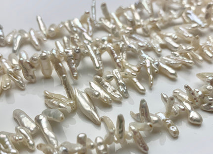 2-5x8-13 mm AA Natural White Top Drilled Biwa Stick Freshwater Pearl Beads Genuine Rare Freshwater Natural White Biwa Stick Pearls #P1205