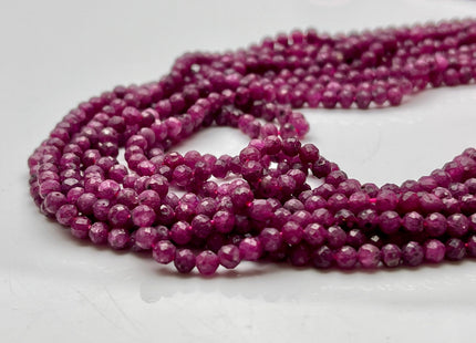 3.5-4 mm AAA Micro Faceted Round Red Ruby Gemstone Beads Quality Faceted Ruby Gemstone Loose Beads #3952