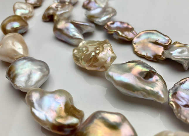18-28x28-30 mm AAA Jumbo Natural Multi Pink Freshwater Flat/Nugget Keishi Pearls Rare Natural Color Limited Edition Freshwater Pearls # 1355