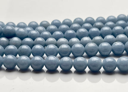 WHOLESALE 8 mm AAA Natural Blue Angelite Smooth Round high Quality Genuine Angelite Gemstone Beads Full Strand 52 Beads #2225