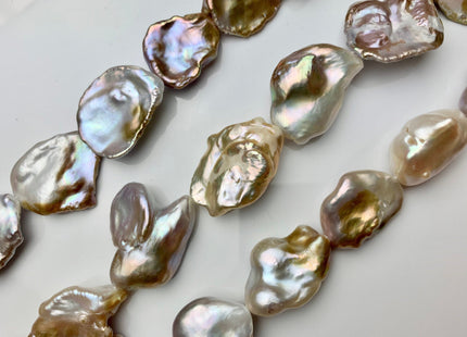 18-28x28-30 mm AAA Jumbo Natural Multi Pink Freshwater Flat/Nugget Keishi Pearls Rare Natural Color Limited Edition Freshwater Pearls # 1355