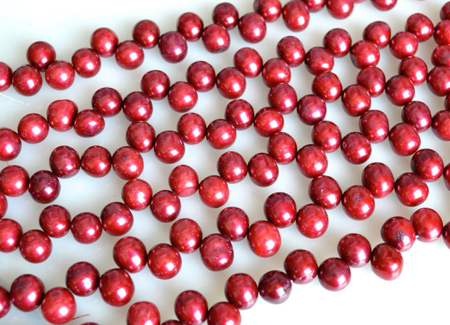 9x10mm Top Drilled Oval/Drop Shape Freshwater Pearl Beads Red Color Dancing Genuine Cultured Freshwater Pearls #747