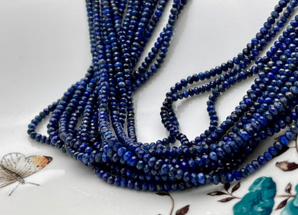 1x2 mm 2x3 mm 3x4 mm AAA Natural Color Faceted Rondelle Lapis Gemstone Beads Quality Micro Faceted Lapis Gemstone Loose Beads #2433