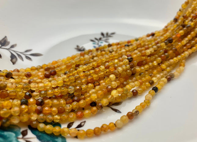 WHOLESALE 3 mm Faceted Round Agate Gemstone Beads Genuine Mixed White Green Pink Yellow Orange Blue Agate Loose Beads 15 Inches #3227