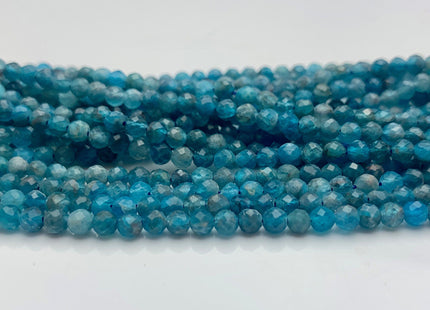 3.5 mm Micro Faceted Round Apatite Gemstone Beads Top Quality Blue Apatite Faceted Gemstone Loose Beads #2928