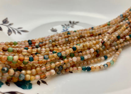 WHOLESALE 3 mm Faceted Round Agate Gemstone Beads Genuine Mixed White Green Pink Yellow Orange Blue Agate Loose Beads 15 Inches #3227