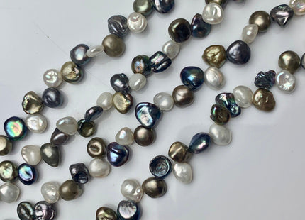 6x8 mm Multi Color White Peacock & Green Keishi Freshwater Pearl Beads,Top Drilled Keishi Pearls, Dancing Pearl Beads #292