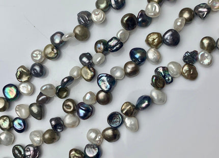 6x8 mm Multi Color White Peacock & Green Keishi Freshwater Pearl Beads,Top Drilled Keishi Pearls, Dancing Pearl Beads #292