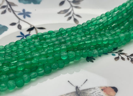 4mm Micro Faceted Diamond Cut Green Color Aventurine Flat Coin Disc Shape Genuine Aventurine Gemstone Beads 15.5 Inches Strand #3060