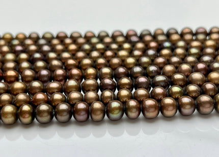 6-7 mm Dark Chocolate Brown Color Potato Freshwater Pearl Beads Genuine Cultured Freshwater Pearl Beads Dark Brown Potato Pearl Beads #P2106