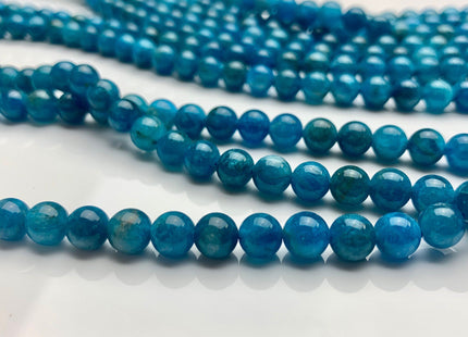 WHOLESALE 6mm 8mm AA Smooth Round Natural Apatite Gemstone Beads High Quality Round Apatite Beads. 8 Inches Strand#2265