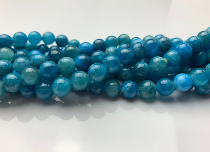 WHOLESALE 6mm 8mm AA Smooth Round Natural Apatite Gemstone Beads High Quality Round Apatite Beads. 8 Inches Strand#2265