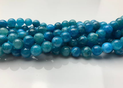 WHOLESALE 6mm 8mm AA Smooth Round Natural Apatite Gemstone Beads High Quality Round Apatite Beads. 8 Inches Strand #2265