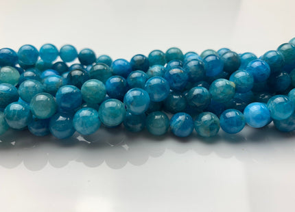 WHOLESALE 6mm 8mm AA Smooth Round Natural Apatite Gemstone Beads High Quality Round Apatite Beads. 8 Inches Strand #2265