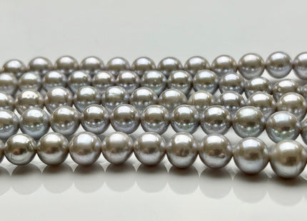 8 mm AAA Extra Shiny Gray Color Perfect Round Freshwater Pearls Genuine Natural Pearl Beads High Luster Gray Bridal Pearls #P1682